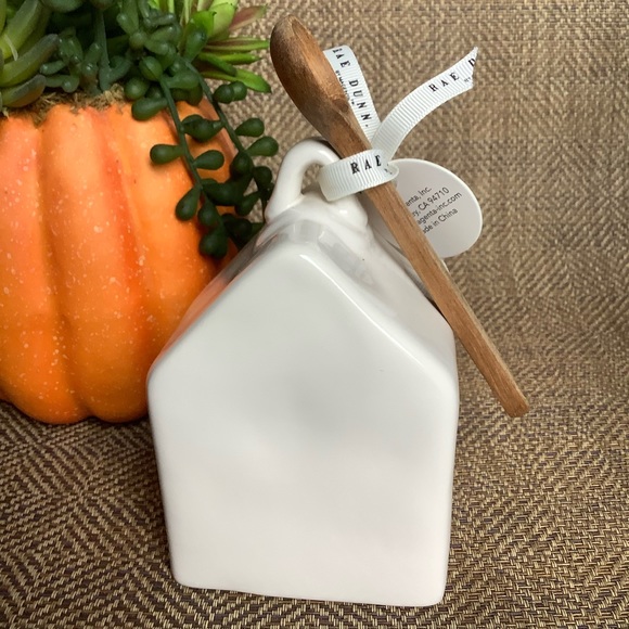 Rae Dunn Salt Pig Holder with Wooden Spoon. Brand New. - Picture 2 of 4